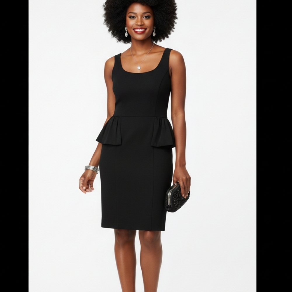 🩵MARC by MARC JACOBS womens M sleeveless black dress with ruffle at waist
